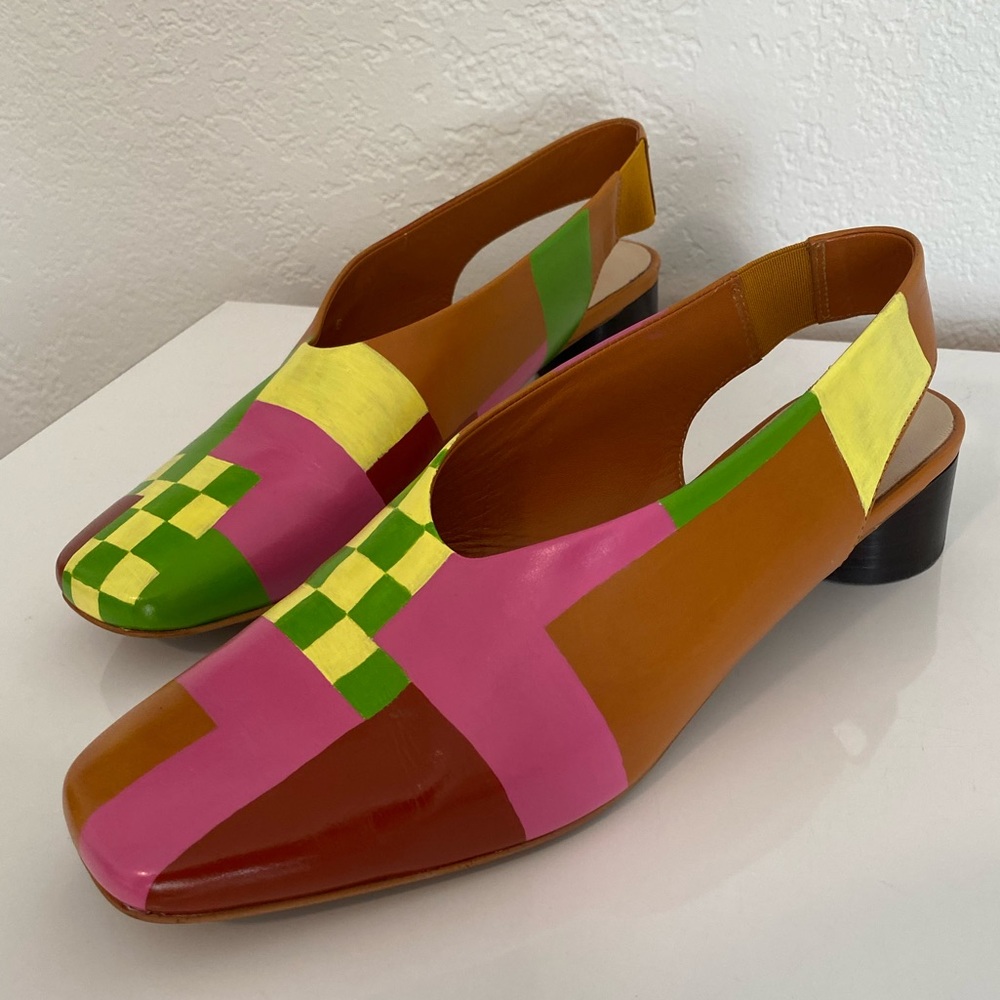 Everlane handpainted slingbacks in Color-Block Party - Picture 7 of 7